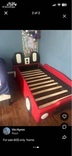 Kids twin size race car bed