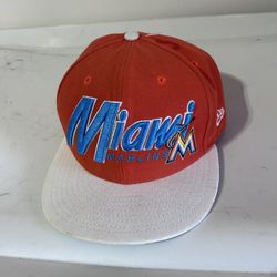Miami Marlins New Era 9Fifty Cap MLB Orange White Strapback Hat