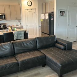 2 Piece Black Sectional Couch