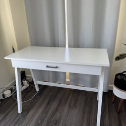 Paulo Wood Writing Desk with Drawer White - Project 62