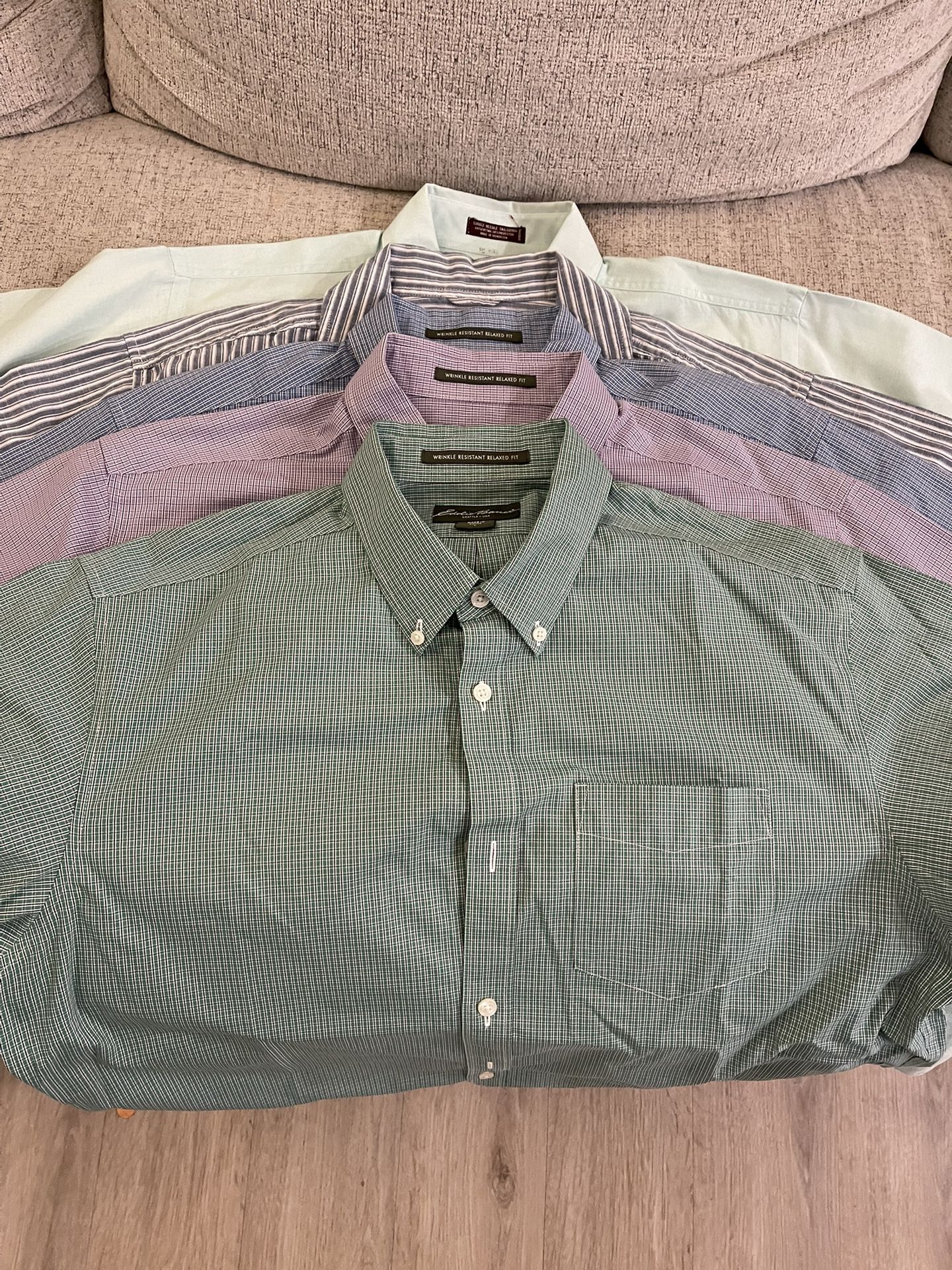 5 Eddie Bauer Men’s Button Up Short Sleeve Shirts