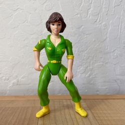 Vintage 1992 TMNT April O'Neil (Green Jumpsuit) Channel 6 Newsvan Figure