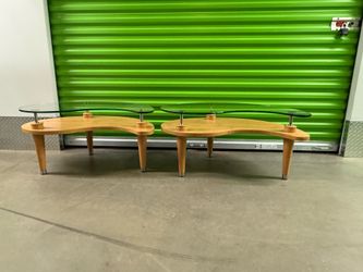Glass and wood table