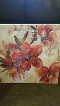 Beautiful asian flowers canvas painting