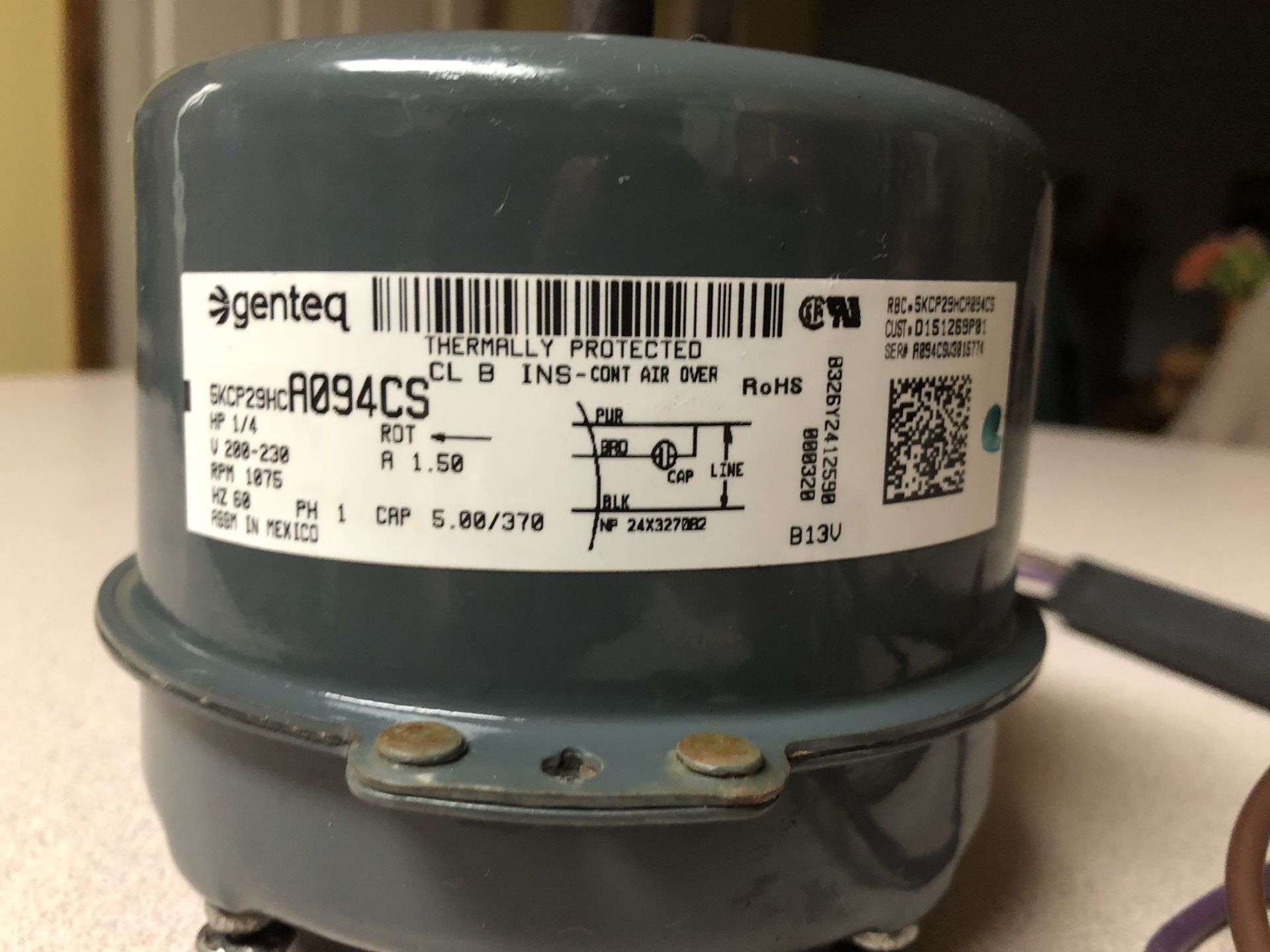 Trane MOT08804 condenser fan motor AC Heat Pump