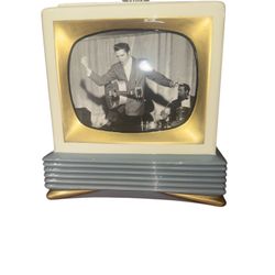 Elvis Presley Handmade Cookie Jar- Black&White TV  By Vandor Official EPE 1998