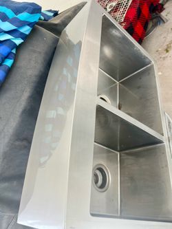 kitchen sink with faucet and water filter faucet