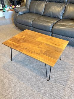 Wood Coffee Table with Hairpin Legs