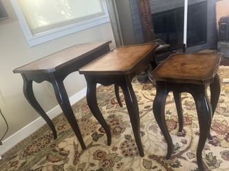 Set of 3 burl wood nesting tables