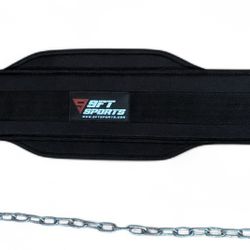 9ft Sports Dipping Belt for Weight Lifting with Adjustable Steel Chain- Great for Chin Pull Ups.

