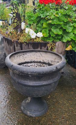 Black Fiberglass Urn Planter