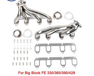 Shorty Hugger Exhaust Headers Stainless for Ford Big Block FE 330 360 390 428 V8