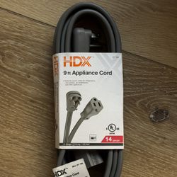 HDX 9 ft Appliance Extension Cord 14 Gauge 15A 125V Gray UL Listed