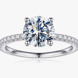 1 1-2 ct Moissanite ring Size 7.5 925 sterling Silver