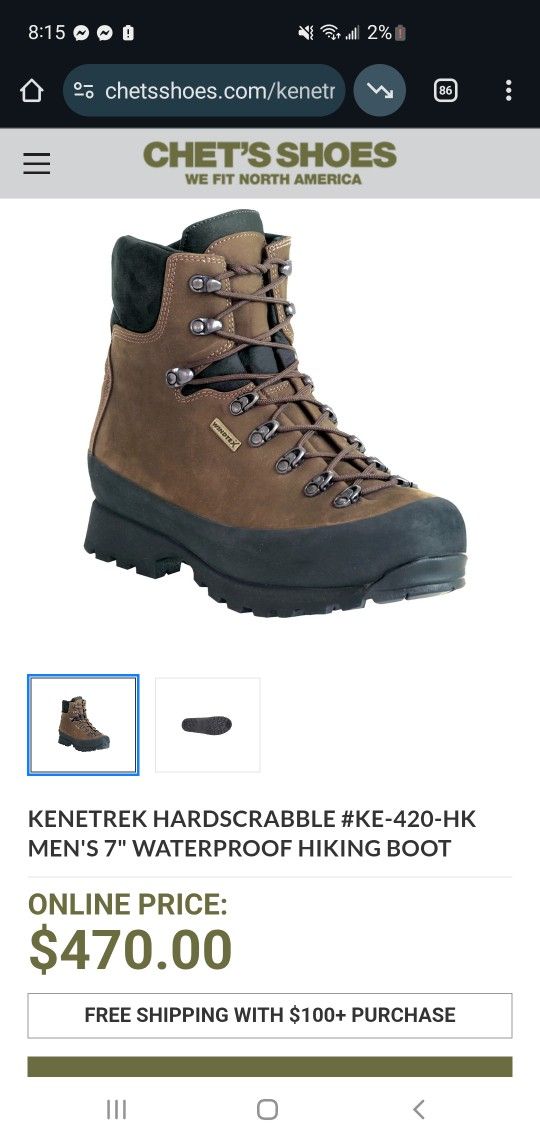 Kenetrek Boots Size 10w