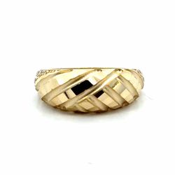 Woman’s Ladies 10k Yellow Gold Domed Diamond Cut Lattice Ring Size 8 GP3136686