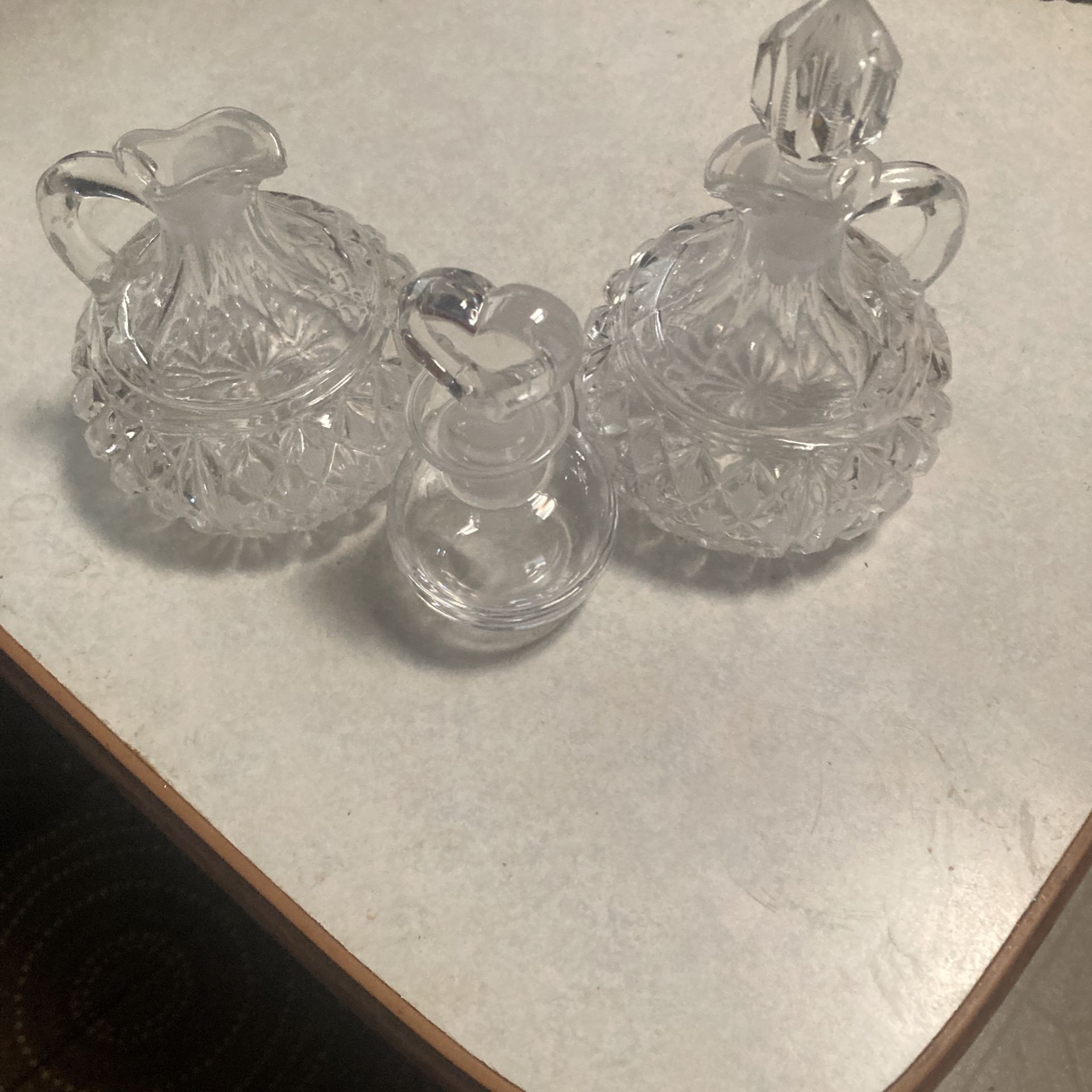 3 Crystal Perfume Bottles