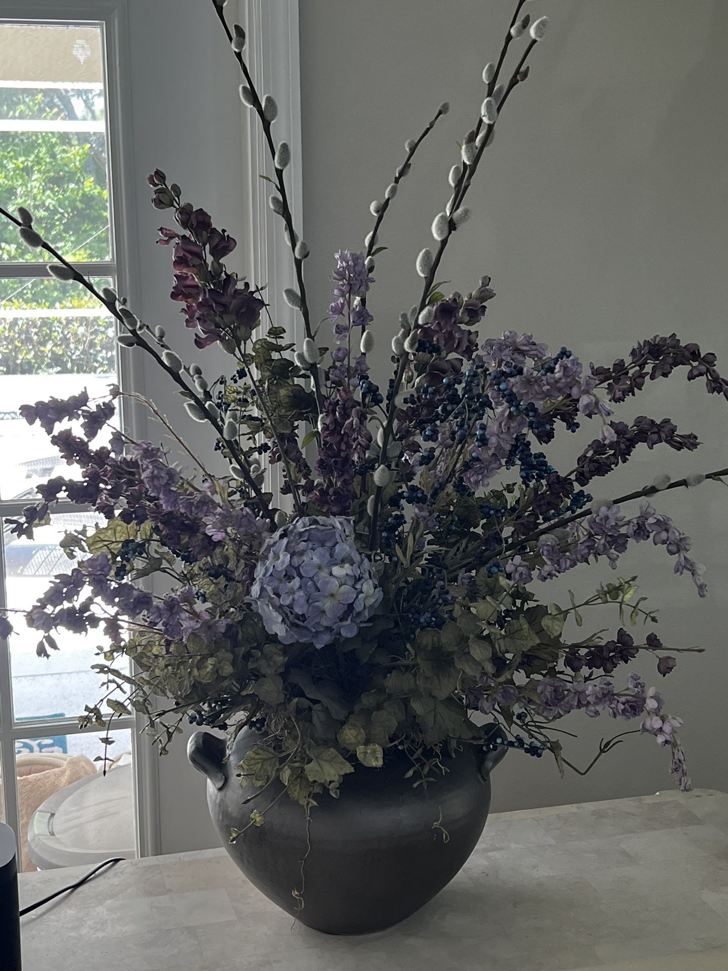 Grey Vase Flower Arangment