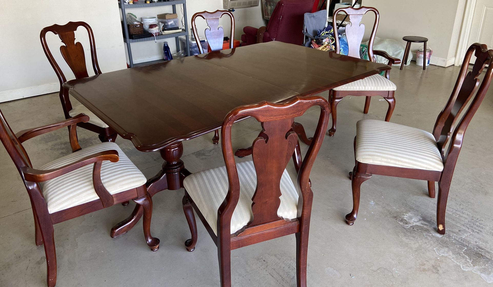 Dining Room Table, Six Chairs And Matching Hutch