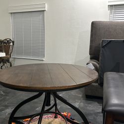 Wooden Table With 4 Stools 