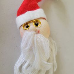 Vintage Stuffed Santa Pin 