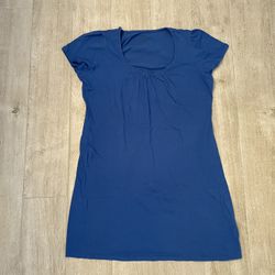 Nautica Blue Short Sleeve Nightgown Sleep Shirt, M