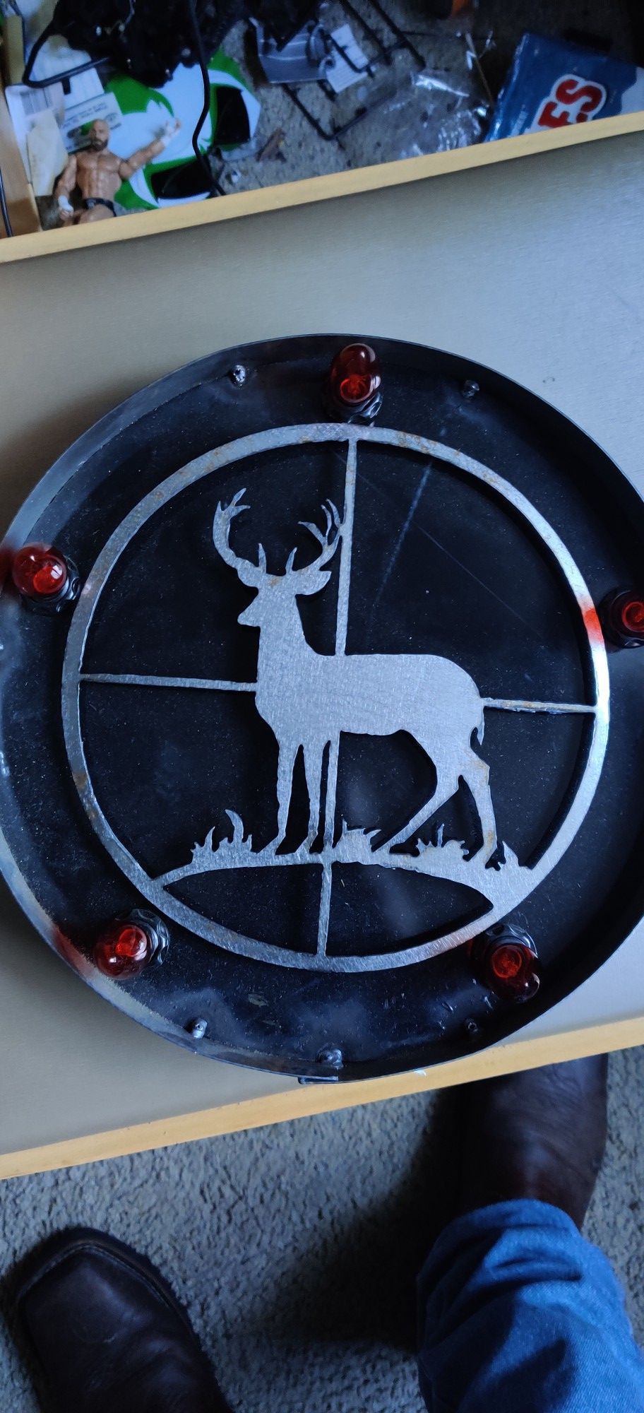 Deer sign with lights