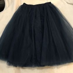 Layered A-Line TuTu Blue Elastic Waistband Skirt ONE SIZE