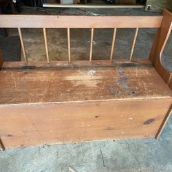 Wooden Storage Bench Chest
