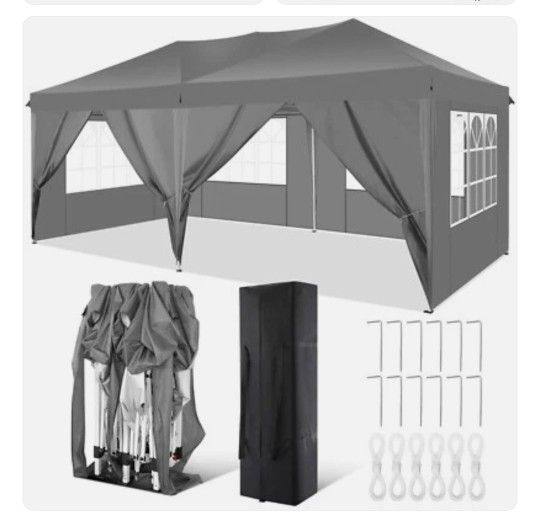 10x20 EZ Pop Up Canopy Tent Party Tent Outdoor Event Protable Instant Shelter Tent Gazebo with 6 Removable Sidewalls and Carry Bag,