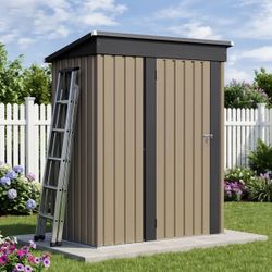 New Brown 3x5ft Metal Storage Shed