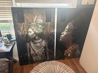 Pair of Art- Floating Tempered Glass with Foil (40x60 each)