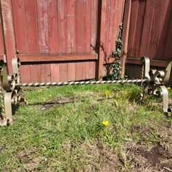 Vintage '70s Gilded Solid Wrought Iron Coffee Table Base Mid Century Forged