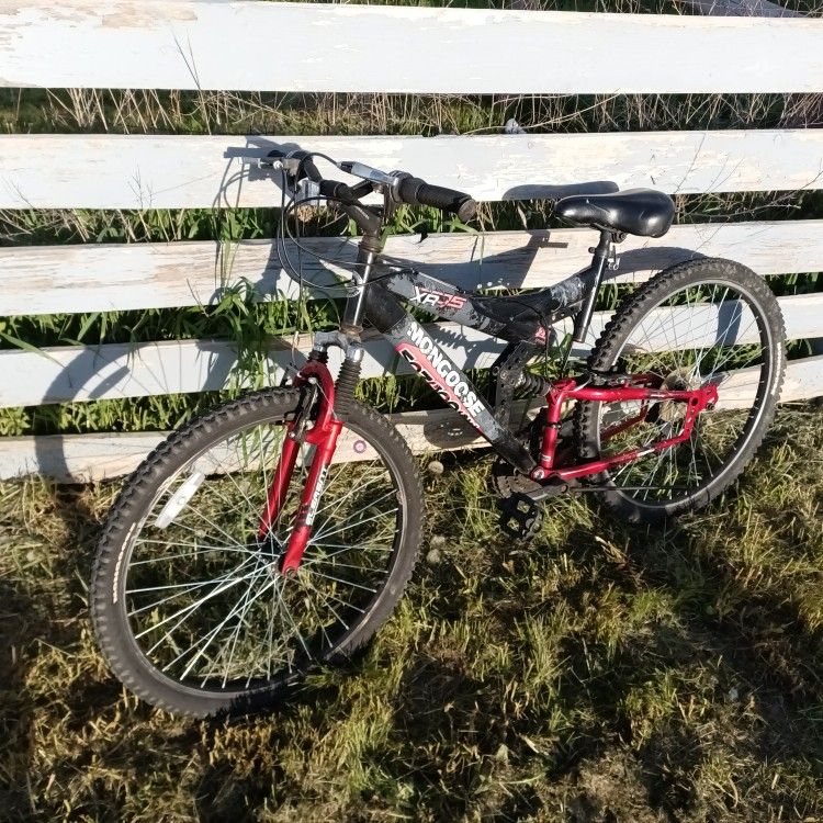 26" Mongoose Mountain Bike With Full Suspension