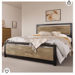 Queen Rustic Bed Frame. New Condition. 