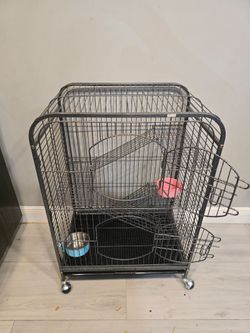 ZENY 37'' Small Animal Cage with 4 Tiers, 3 Ladders and 2 Front Doors Metal Frame