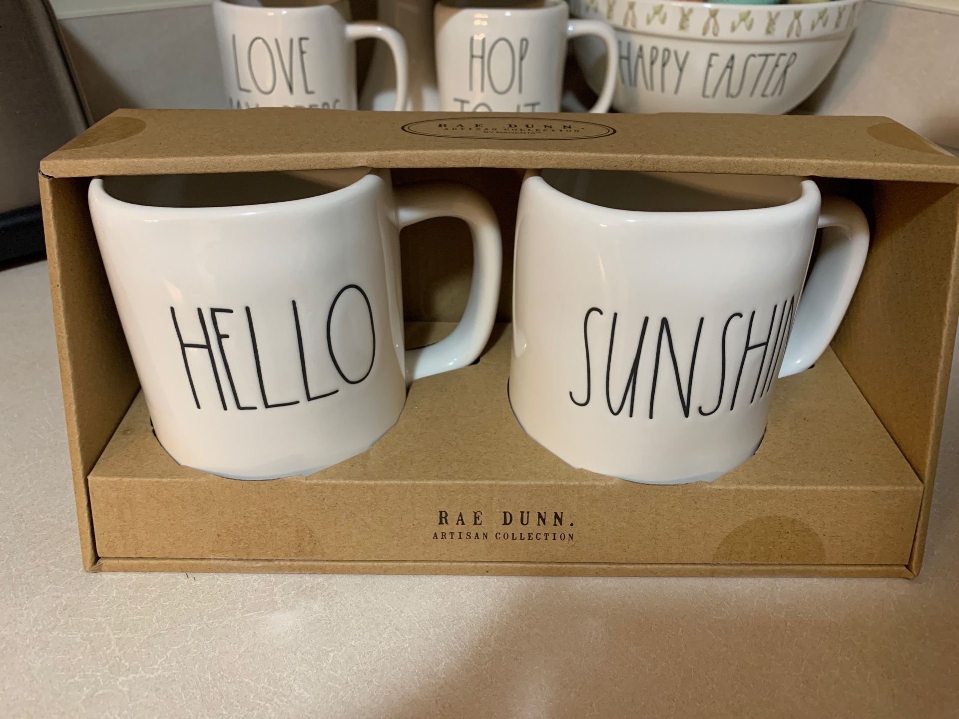 Rae Dunn Hello Sunshine mug set