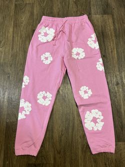 Pink Denim Tear Pants