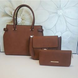 Handbags 3pcs sets Brown color
