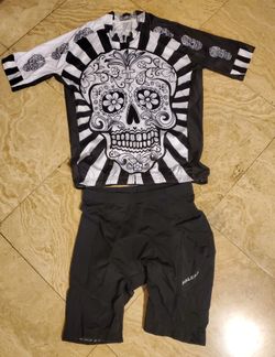 Weimostar Skull/Calavera Cycling Jersey Short Set (Large)