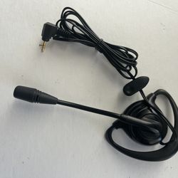 D-style wired, lightweight single-earpiece headset with a boom microphone, walkie-talkie brand, and fits over the ear for a secure.