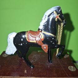 Vintage 1950s  Miniature Metal Black stallion 

