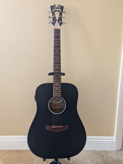 Used D'Angelico Premier Satin Black Acoustic-Electric