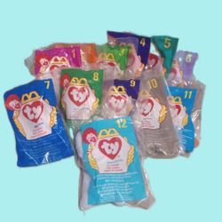 Vintage 1998 Complete Set Of 12 McDonalds TY Teenie Beanie Babies