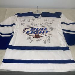 Nhl Bud Light team autograph Jersey Ccm Jersey Mens Large Mic Vintage
