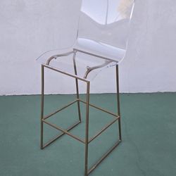 Gabby King Iron Acrylic Counter Stool - Antique Gold Clear 46"