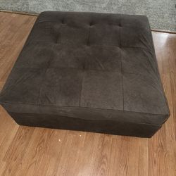 Large Square Brown Ottoman 