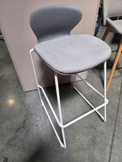 Safco ASC4U Bistro Height Sled Base Stach Chair With Upholstered Seat