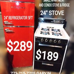 Small 24" Stove & Fridge Refrigerator 