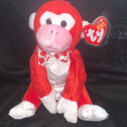 Ty Valentine’s The Red Monkey, Beanie Nabies Collection, With Tash/tag 2003